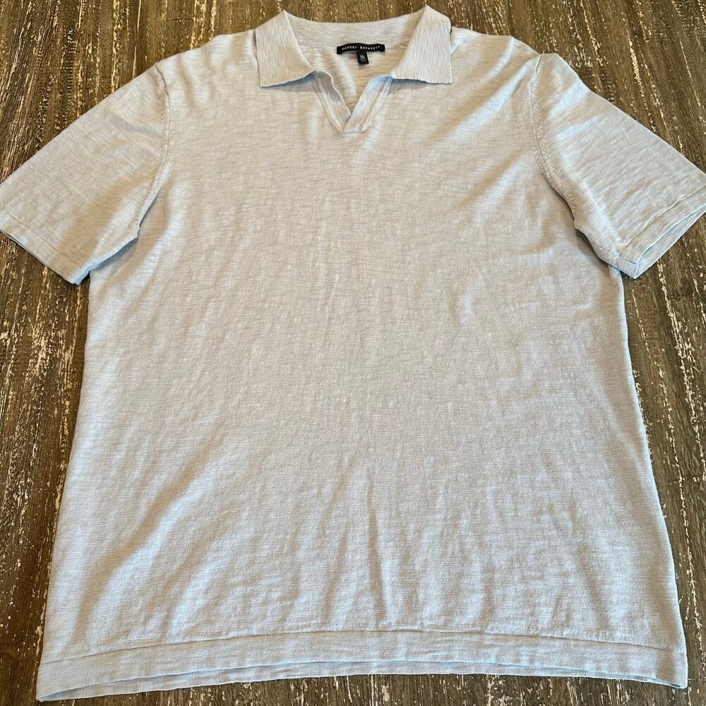 Robert Barakett South Shore S/S OC Polo Shirt Knit Light Gray Mens Size XL